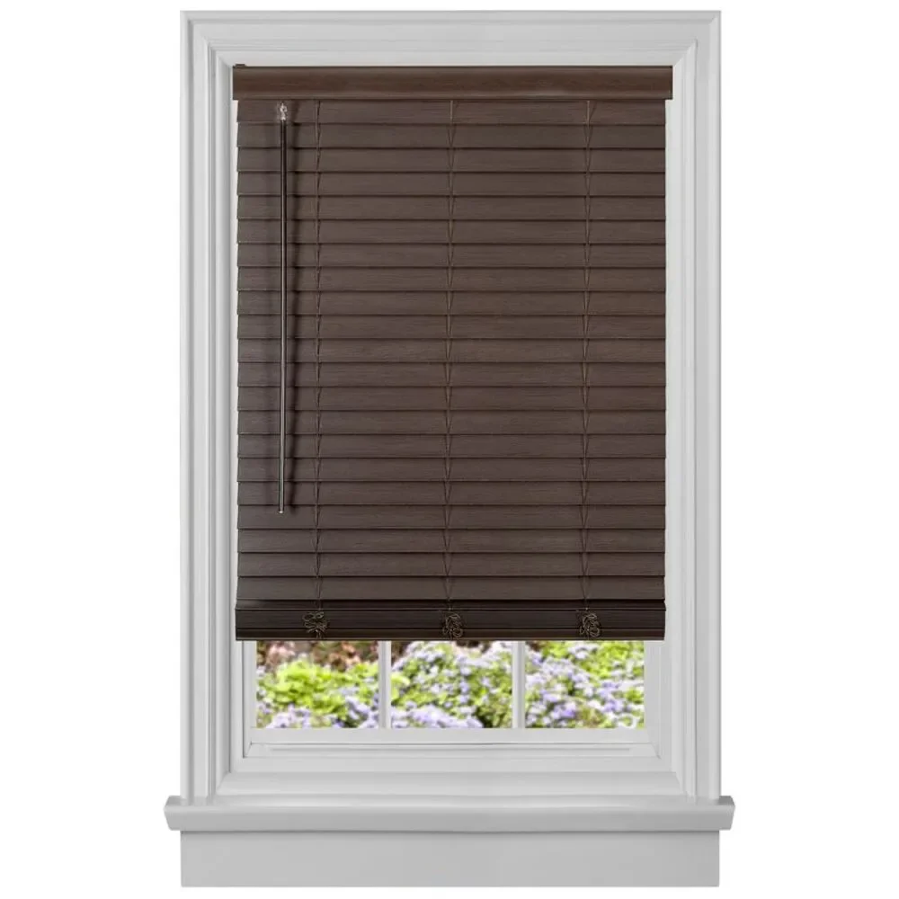 Achim GII Cordless Madera Falsa Faux Wood Room Darkening Window Plantation